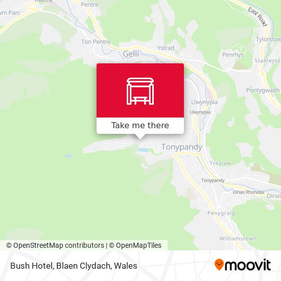 Bush Hotel, Blaen Clydach map