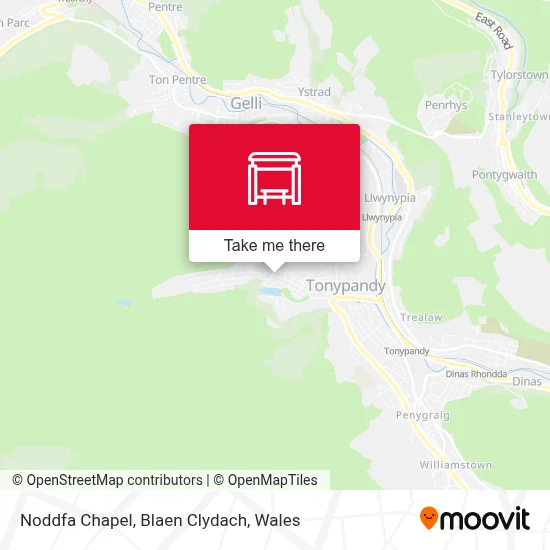 Noddfa Chapel, Blaen Clydach map