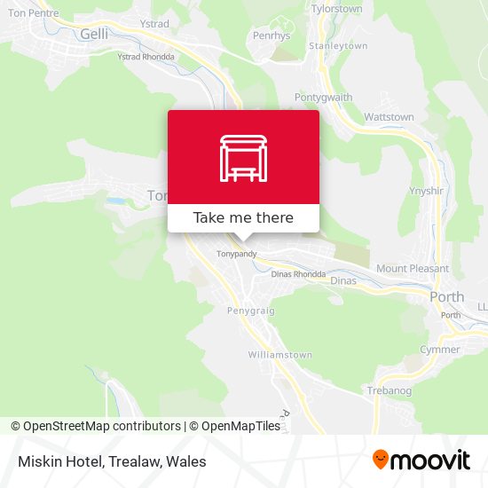 Miskin Hotel, Trealaw map