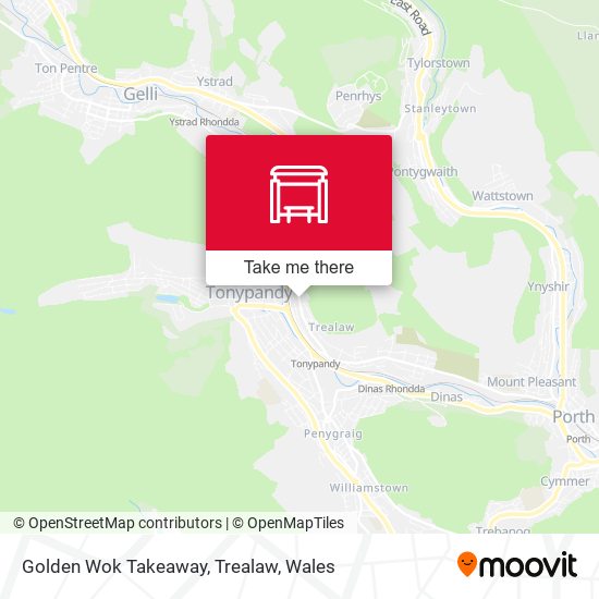 Golden Wok Takeaway, Trealaw map