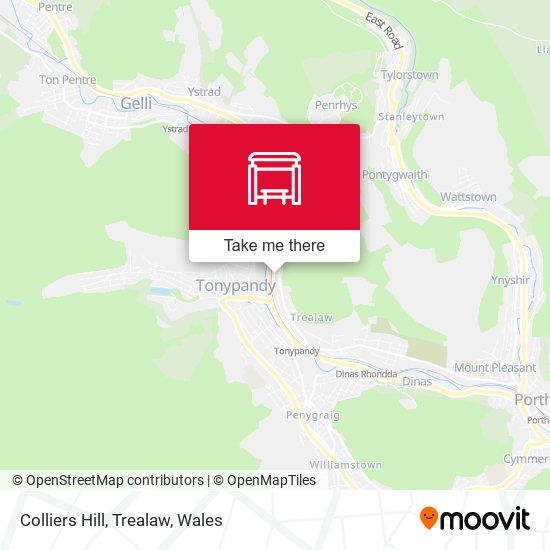 Colliers Hill, Trealaw map