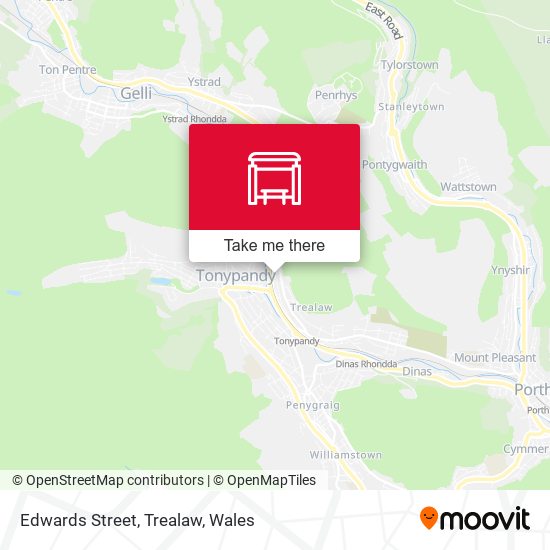 Edwards Street, Trealaw map