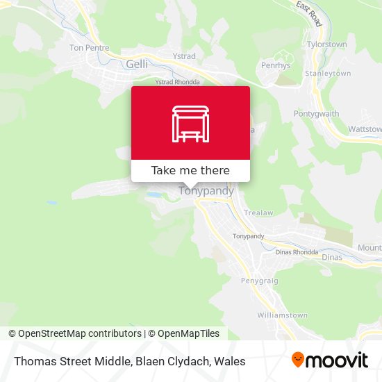 Thomas Street Middle, Blaen Clydach map