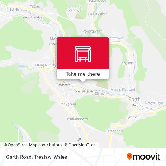 Garth Road, Trealaw map
