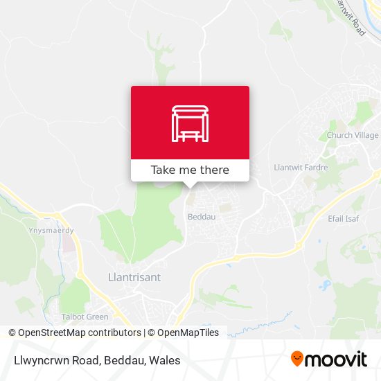 Llwyncrwn Road, Beddau map