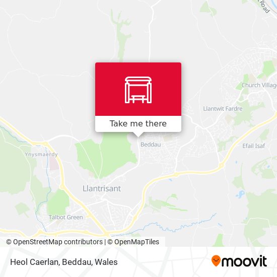 Heol Caerlan, Beddau map