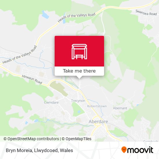 Bryn Moreia, Llwydcoed map