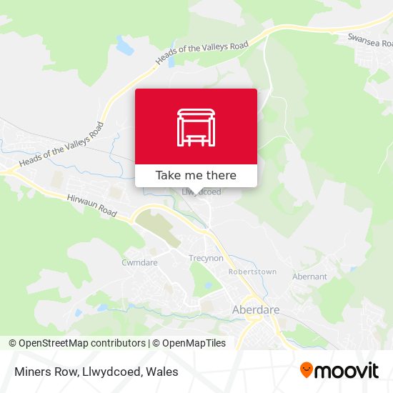 Miners Row, Llwydcoed map