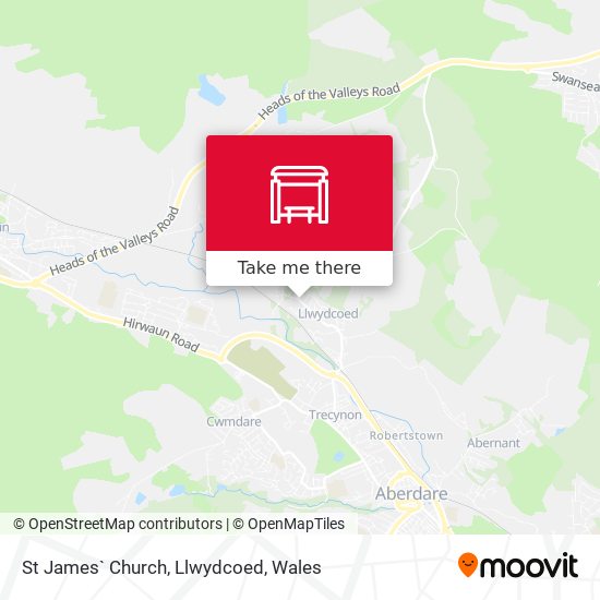 St James` Church, Llwydcoed map