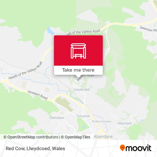 Red Cow, Llwydcoed map