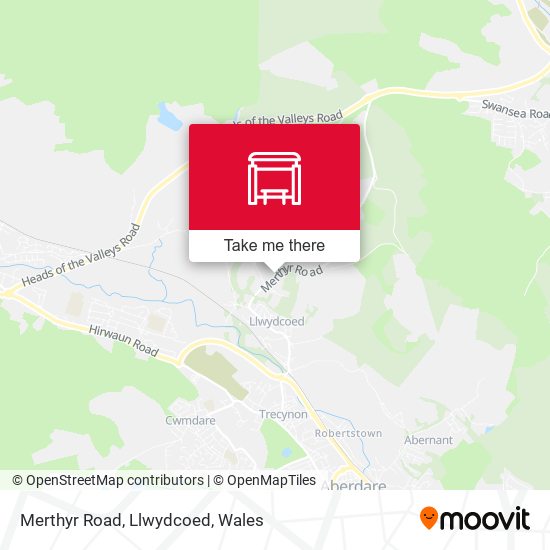 Merthyr Road, Llwydcoed map