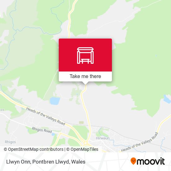Llwyn Onn, Pontbren Llwyd map