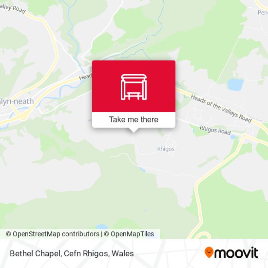 Bethel Chapel, Cefn Rhigos map