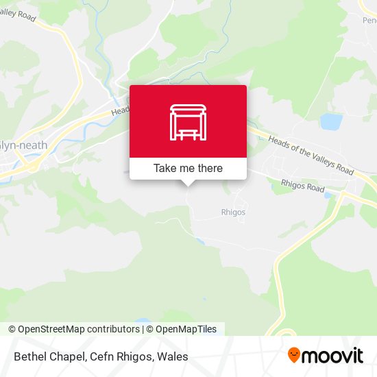 Bethel Chapel, Cefn Rhigos map