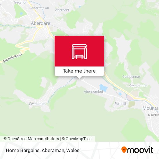 Home Bargains, Aberaman map