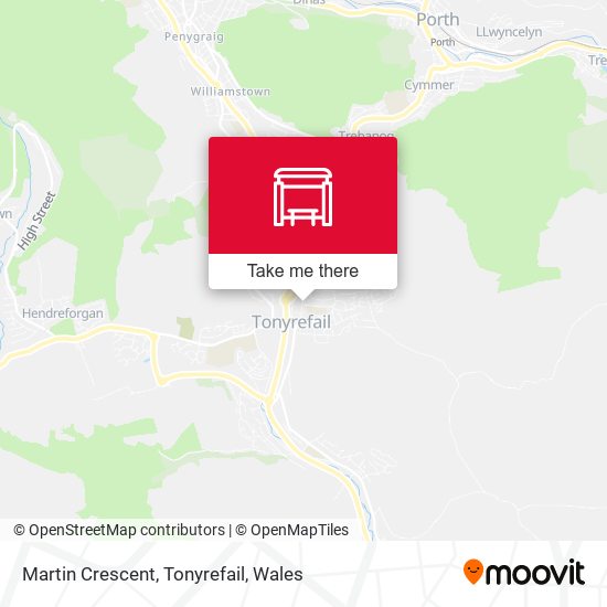 Martin Crescent, Tonyrefail map
