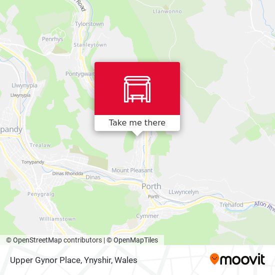 Upper Gynor Place, Ynyshir map