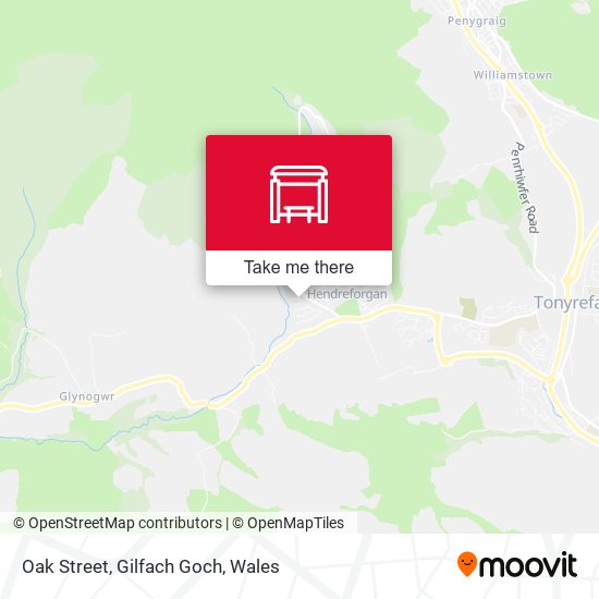 Oak Street, Gilfach Goch map