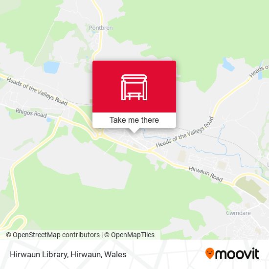 Hirwaun Library, Hirwaun map