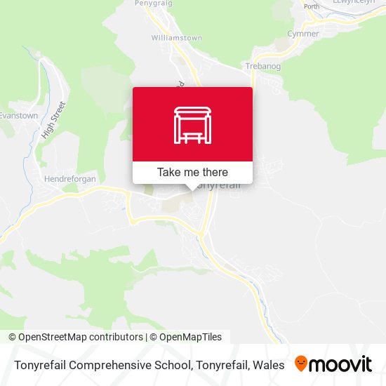 Tonyrefail Comprehensive School, Tonyrefail map