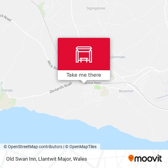Old Swan Inn, Llantwit Major map