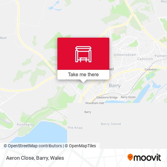 Aeron Close, Barry map