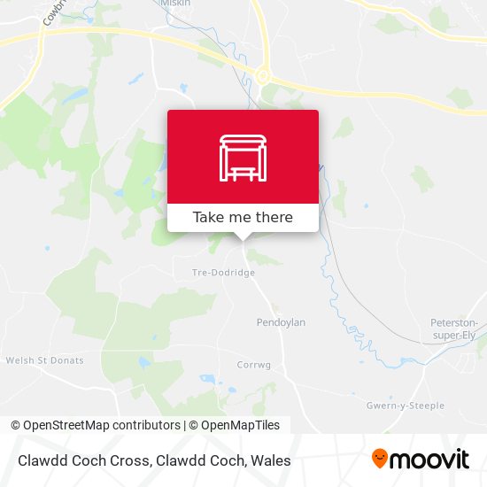 Clawdd Coch Cross, Clawdd Coch map