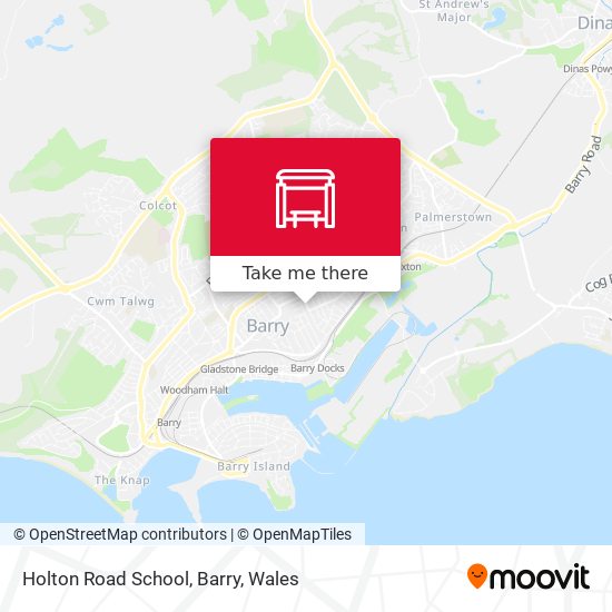 Holton Road School, Barry map