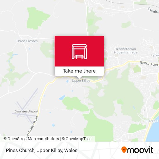 Pines Church, Upper Killay map