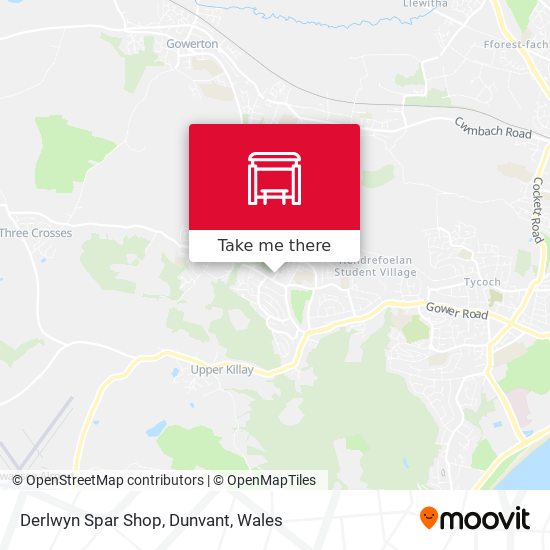 Derlwyn Spar Shop, Dunvant map