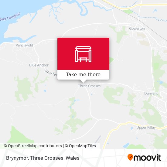 Brynymor, Three Crosses map