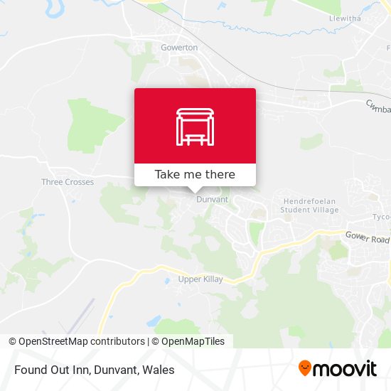 Found Out Inn, Dunvant map