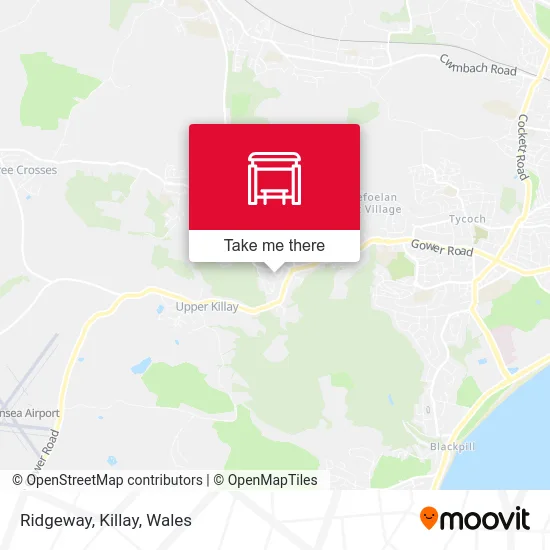 Ridgeway, Killay map