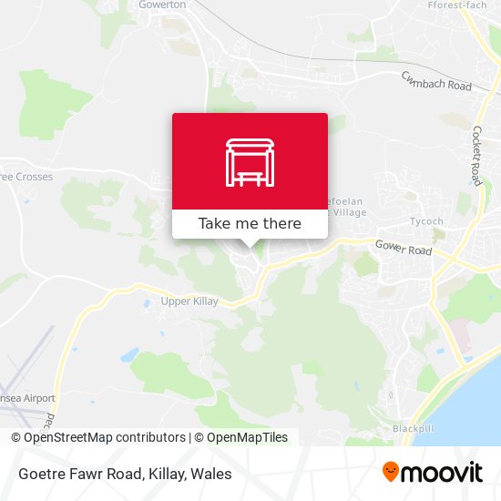 Goetre Fawr Road, Killay map