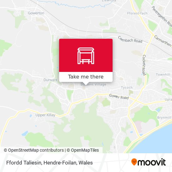Ffordd Taliesin, Hendre-Foilan map