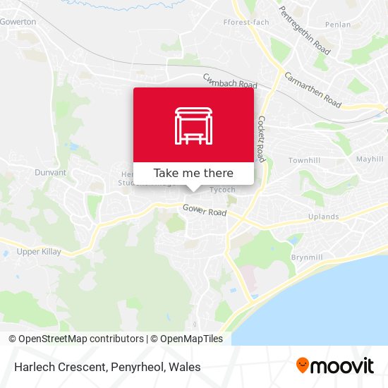 Harlech Crescent, Penyrheol map