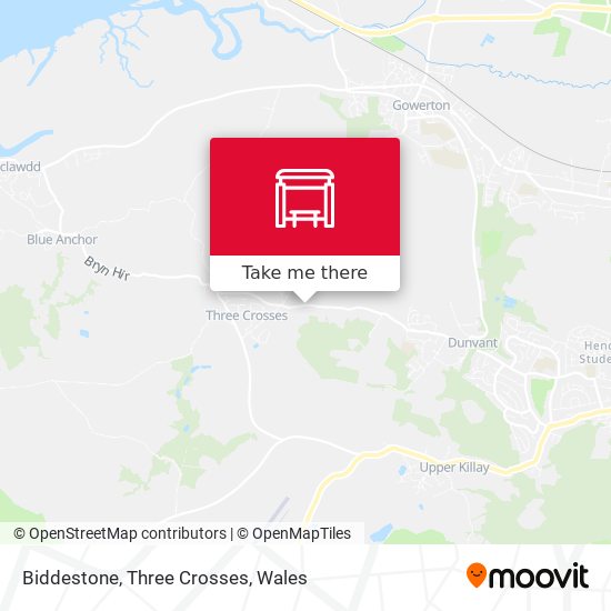 Biddestone, Three Crosses map