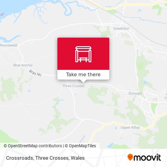 Crossroads, Three Crosses map