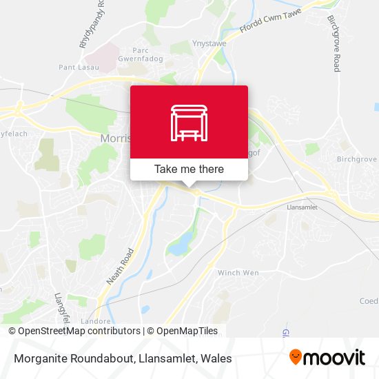 Morganite Roundabout, Llansamlet map