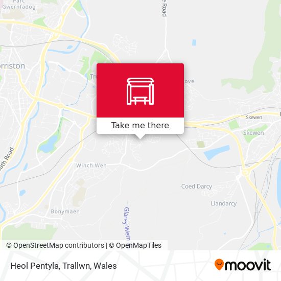 Heol Pentyla, Trallwn map