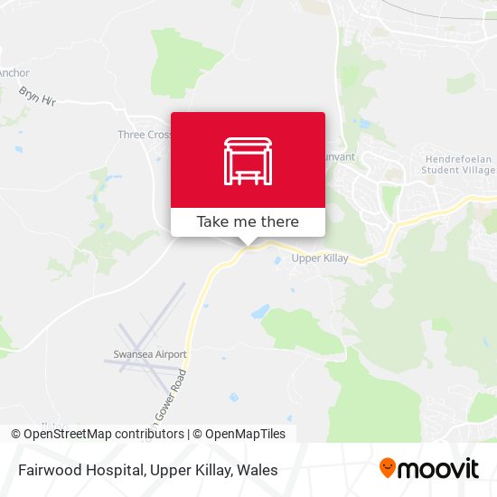 Fairwood Hospital, Upper Killay map