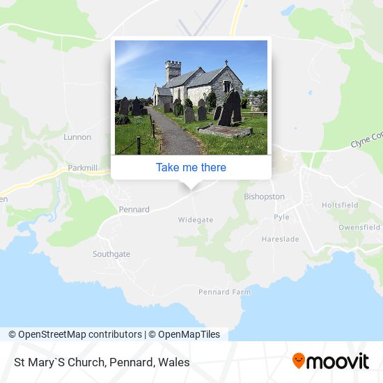 St Mary`S Church, Pennard map