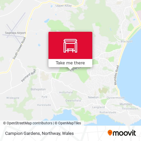 Campion Gardens, Northway map