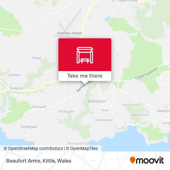 Beaufort Arms, Kittle map