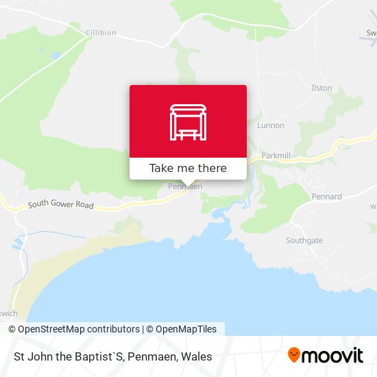 St John the Baptist`S, Penmaen map