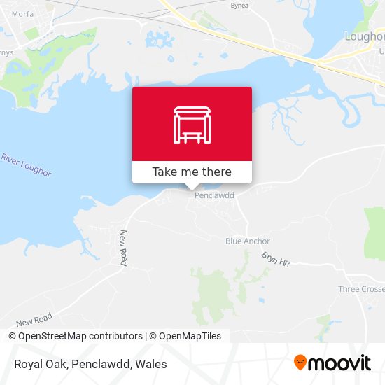 Royal Oak, Penclawdd map