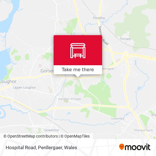 Hospital Road, Penllergaer map