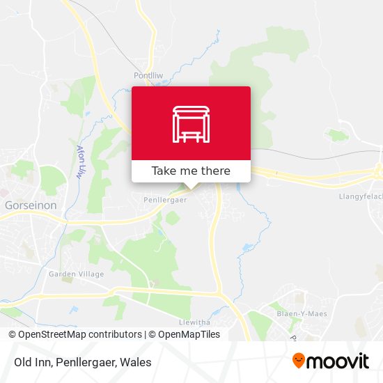 Old Inn, Penllergaer map