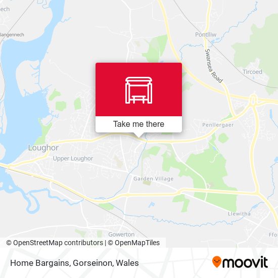 Home Bargains, Gorseinon map