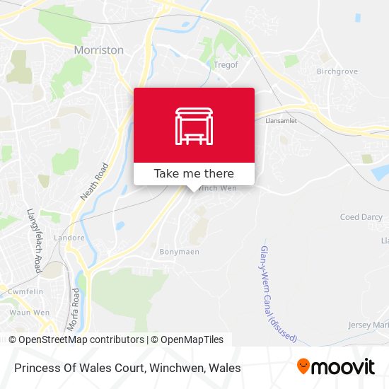 Princess Of Wales Court, Winchwen map